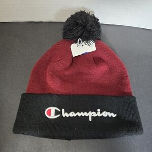 Champion Beanie Toque Hat Burgundy New